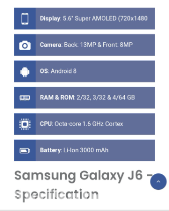 Samsung J6 phone